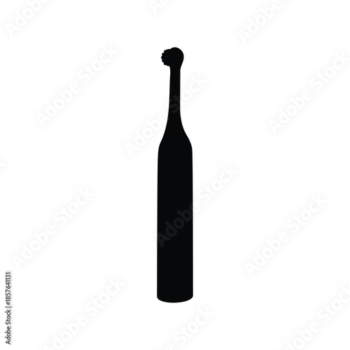 Electric toothbrush silhouette vector flat illustration design.