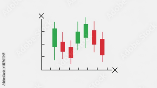 Candlestick chart showing stock market fluctuations a financial graph for trading analysis and investment concepts isolated on a light background