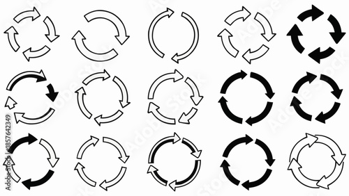 Circular Arrows Collection Representing Process and Flow.
