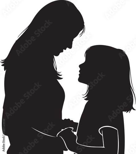 Silhouette of parent and child