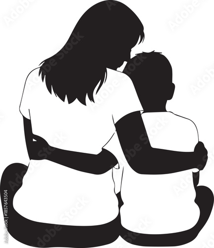 Mother comforting child