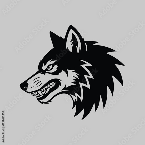 Wolf head logo silhouette vector