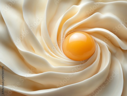Close-up of a Creamy White Flower with a Yellow-orange Center Showing Delicate Petals and Soft Lighting