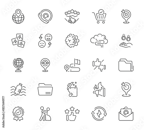 Web icons set. editable line icons, outline, website and digital symbols