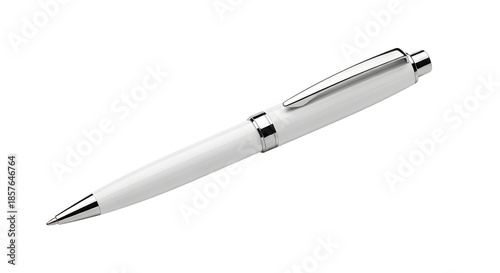 Luxury white modern ballpoint pen on a transparent background