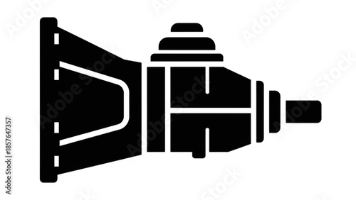Mechanical Transmission System Close-Up, Industrial Equipment, Studio Illustration, Isolated View, Technology Concept