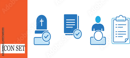 Funeral Service and Legal Documentation Icons A Vector Set