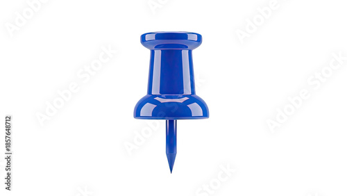 Blue Push Pin on transparent background