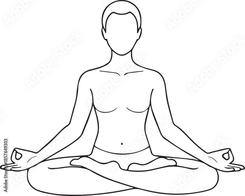 Yoga meditation padmasana vector illustration on white background