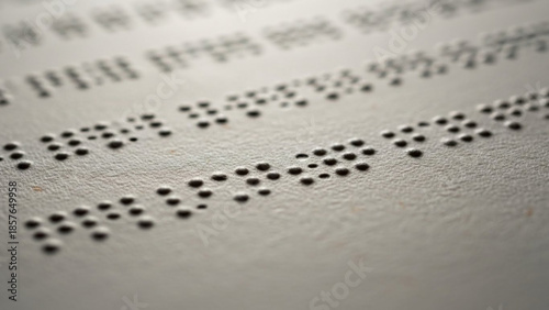 Close-up of Braille text on paper representing accessibility and reading for the visually impaired a tactile writing system
