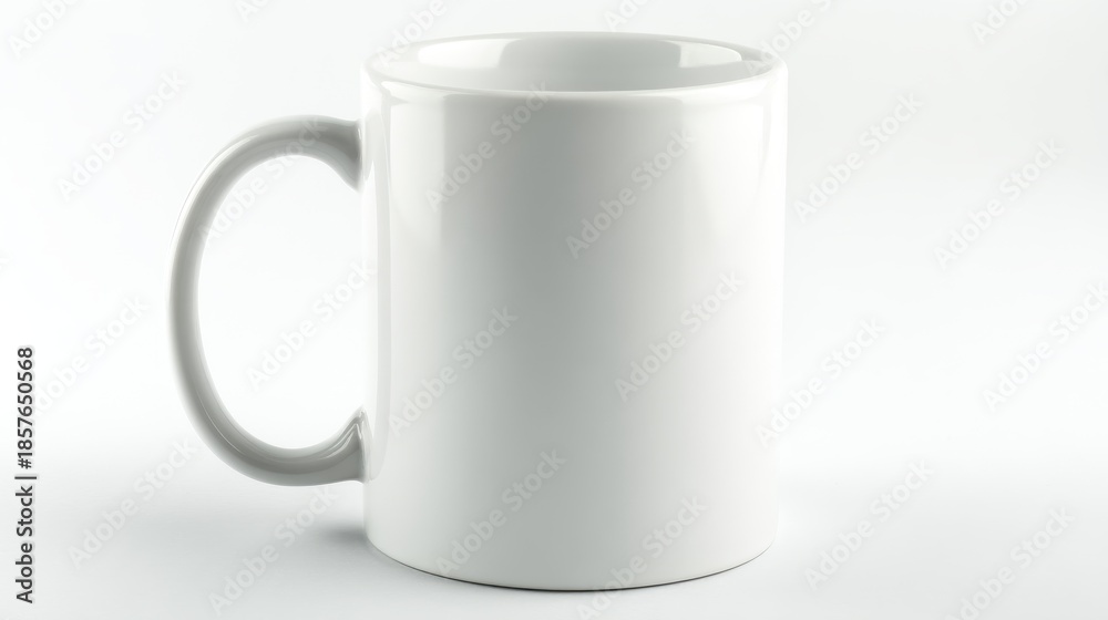 Obraz premium Plain white ceramic coffee mug on white
