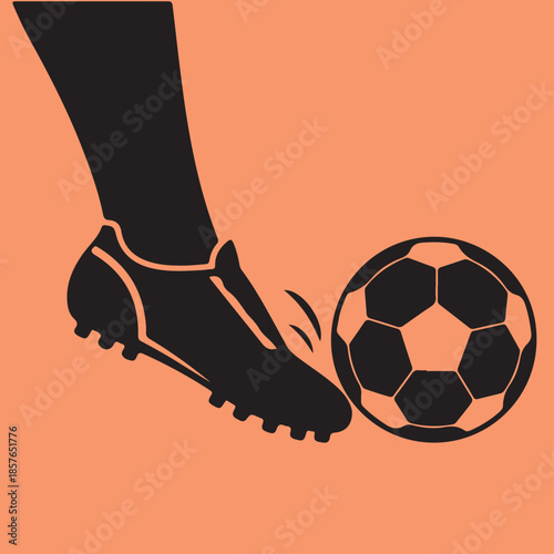 Football Player Kicking Action Glyph Vector