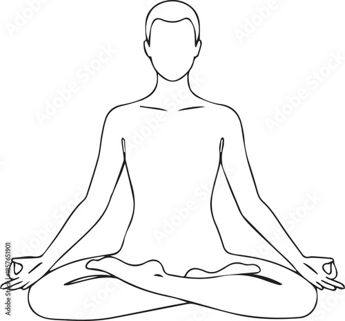 Yoga meditation padmasana vector illustration on white background