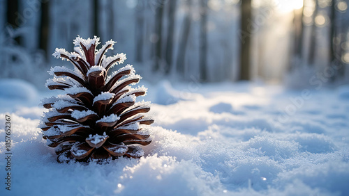 Snow-Covered Pine Cone: Embracing Biophilic Design in Winter Decor