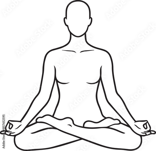 Yoga meditation padmasana vector illustration on white background