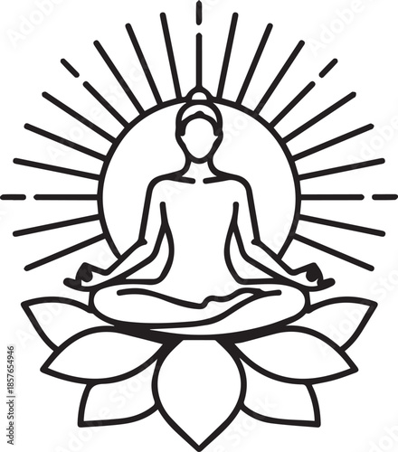Yoga meditation padmasana vector illustration on white background