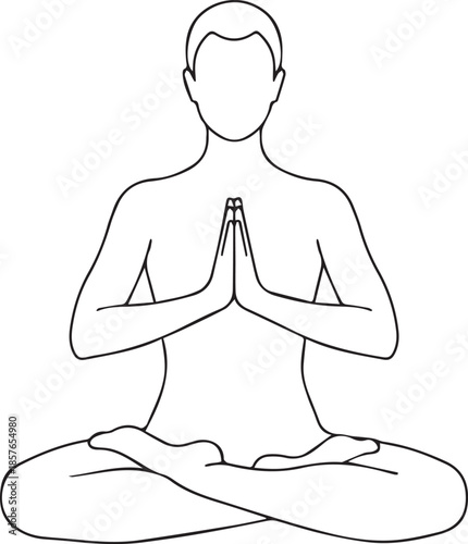 Yoga meditation padmasana vector illustration on white background