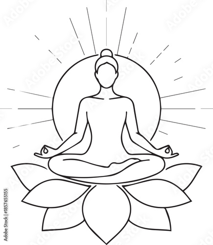 Yoga meditation padmasana vector illustration on white background