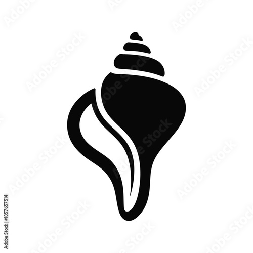 Black Conch Shell Silhouette Icon
