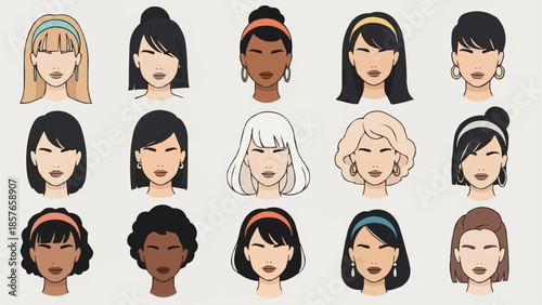 Diverse Women Portraits - A Collection of Unique Female Faces.