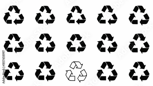 Collection of Recycling Symbols for Environmental Awareness and Sustainability.