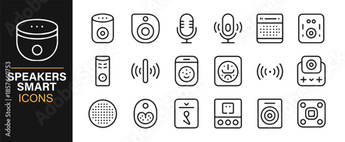 Smart audio speaker and voice control icons