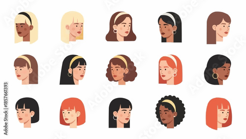 Diverse Women Portraits with Headbands - A Celebration of Beauty and Style.