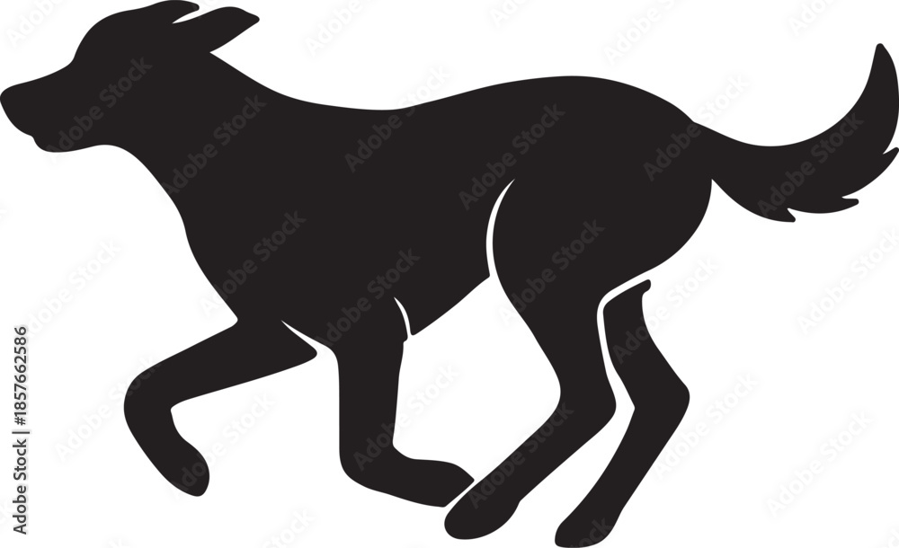 Obraz premium Running dog silhouette