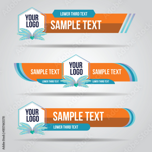 Sample text template banners with customizable logo and text
