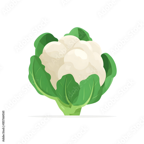 Fresh cauliflower vegetable illustration on white background