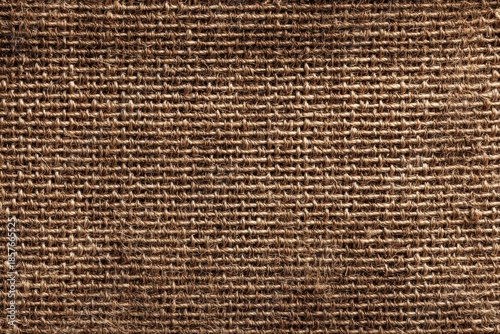 Brown burlap sack texture background, rough woven jute fiber surface.