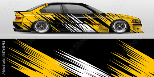 Sport car racing wrap design. vector design.