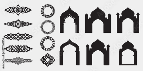 set of london architecture and vintage travel symbols vector illustration