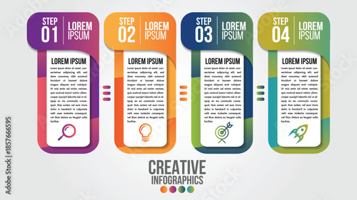 Infographic template with four colorful sections