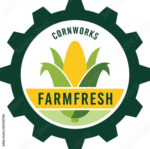 A fresh graphic design logo for cornworks farmfresh brand identity vector illustration 