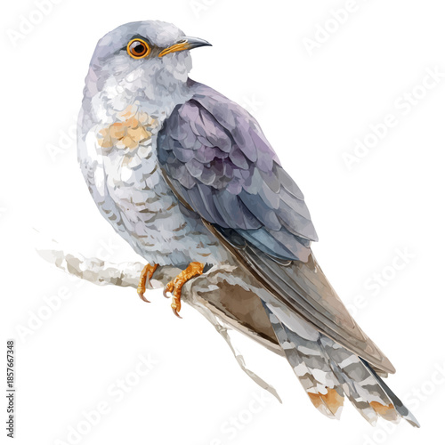 Photos Cuckoo, watercolor painting vector, isolated on a white background