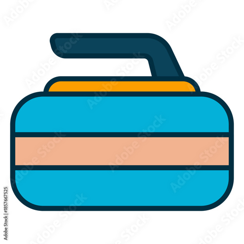 Curling sport icon for the olympics and winter games
