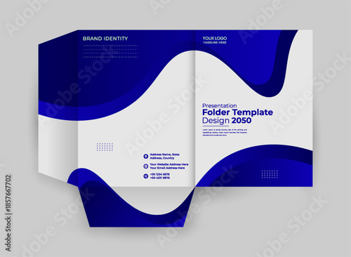 Business presentation folder template design. 