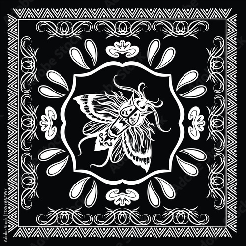 BANDANA UNIQ DUNG BEETLE WHITE ORNAMEN