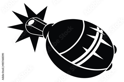 bomb silhouette line art vector illustration