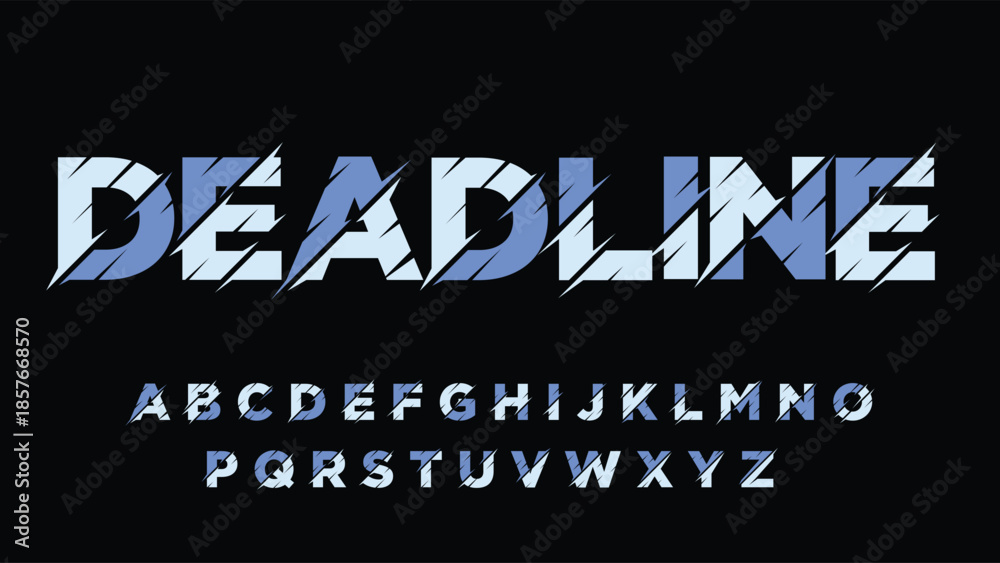 Obraz premium blue sliced abstract isolated letters