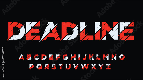 red and white sliced modern typography