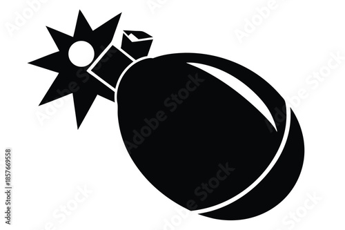 bomb silhouette line art vector illustration