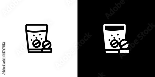 Effervescent icon concept with flat Black White Background. Vector illustration.