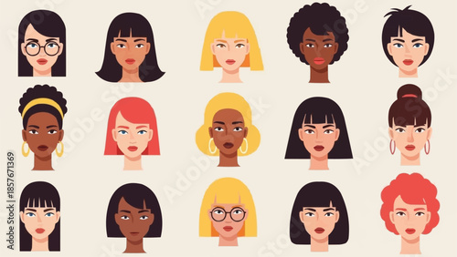 Diverse Women Faces - A Collection of Unique Portraits.