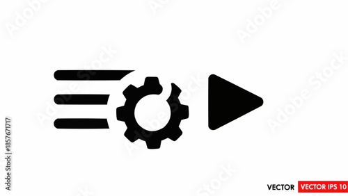 Menu settings play icon vector illustration for website and app design.