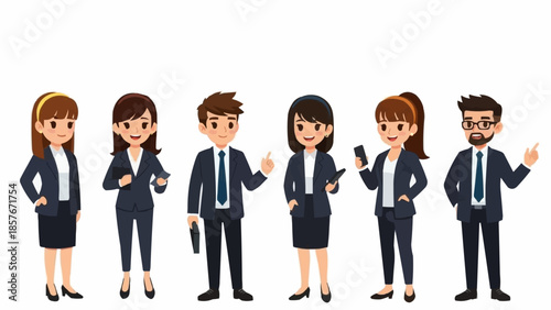 Diverse Team of Business Professionals in Formal Attire.