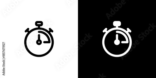 Quarter Time icon concept with flat Black White Background. Vector illustration.