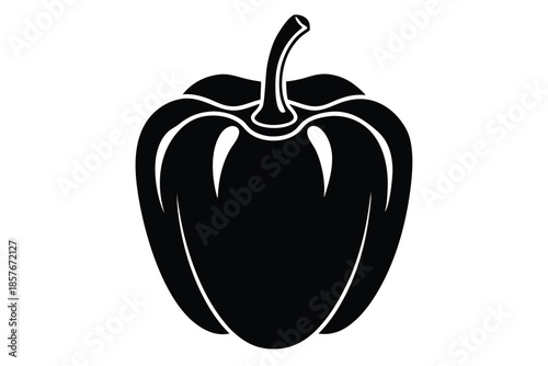 bell pepper silhouette line art vector illustration