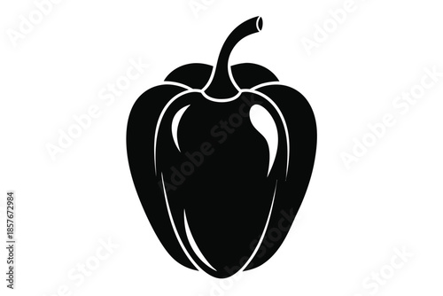 bell pepper silhouette line art vector illustration